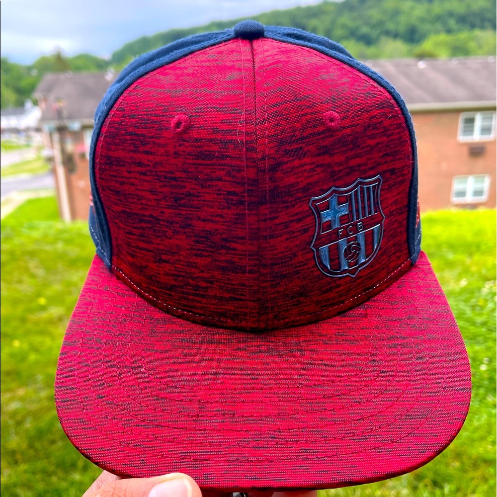 FCB FC Barcelona - Baseball Hat Cap Dark Blue navy denim Adjustable L/XL